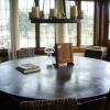 Metal table for VIPs custom made to fit the room.